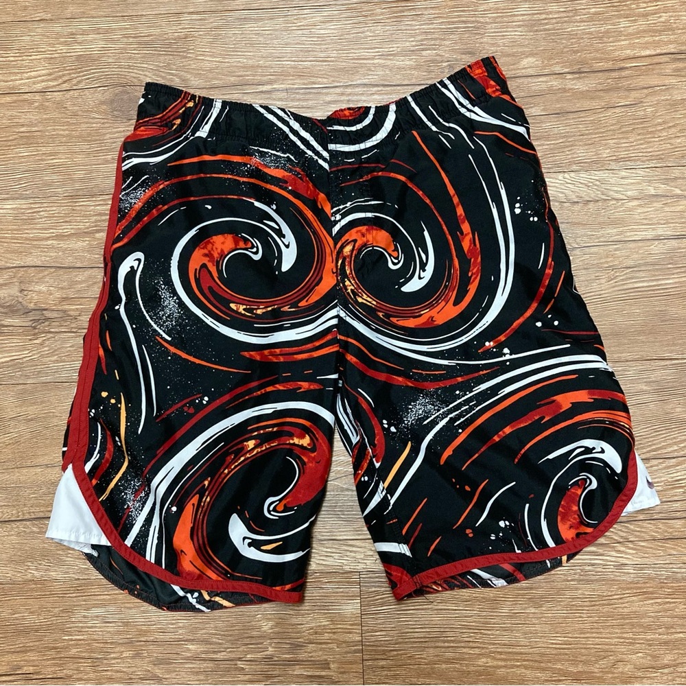 Vintage Nike Silver Tag Swim Trunks Swirl Pattern